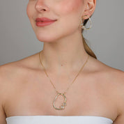 Conjunto Geométrico Aura - Colar e Brincos com Zircônia | FloraeHelena